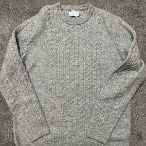Men's Gray Cable Knit Sweater